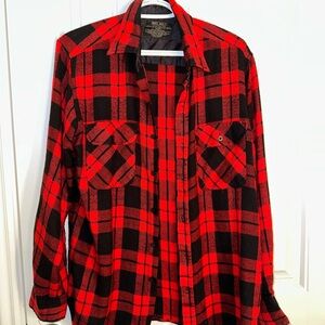Stylish Red and Black Plaid Men's Shirt